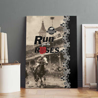 Kentucky Run For The Rose Canvas Wall Art Beige Rose Floral