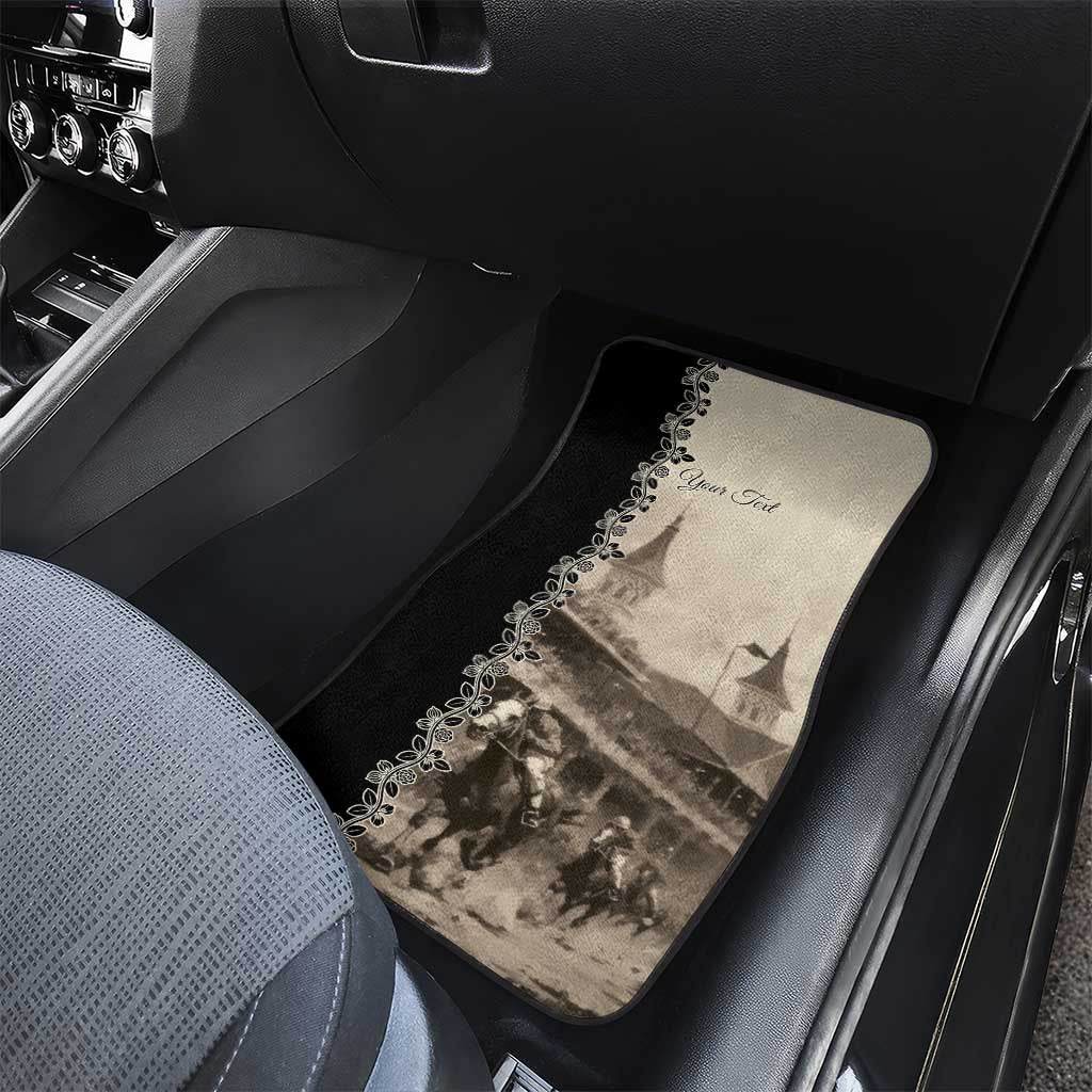 Personalized Kentucky Run For The Rose Car Mats Beige Rose Floral