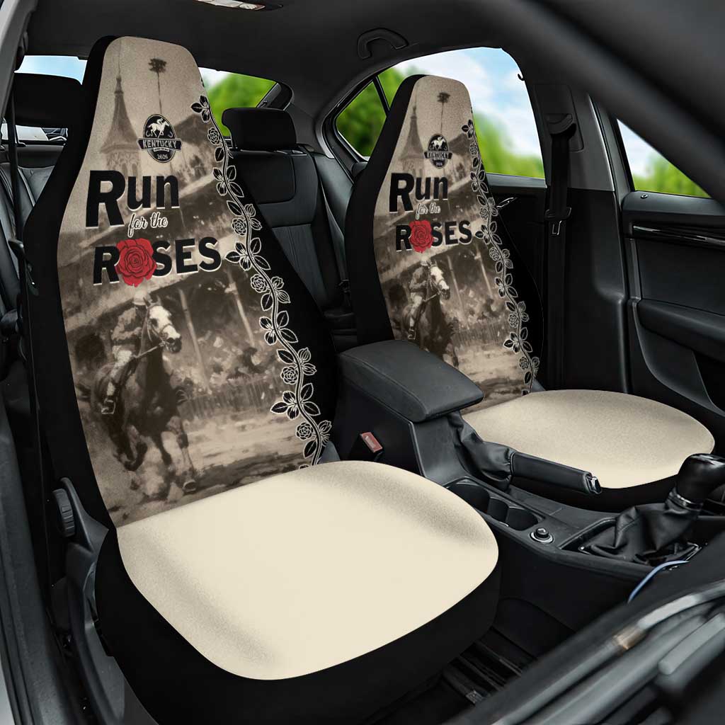 Kentucky Run For The Rose Car Seat Cover Beige Rose Floral