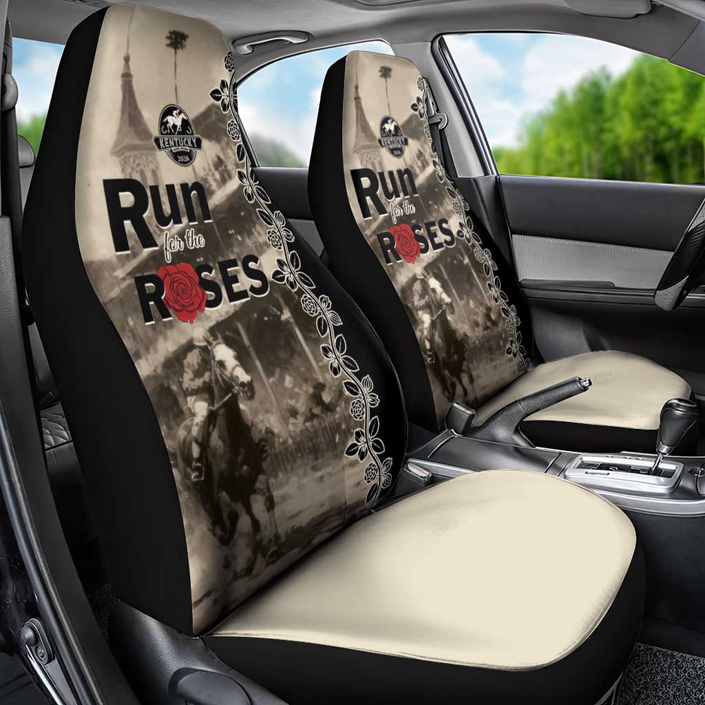 Kentucky Run For The Rose Car Seat Cover Beige Rose Floral