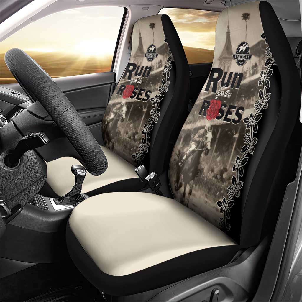 Kentucky Run For The Rose Car Seat Cover Beige Rose Floral