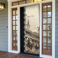 Personalized Kentucky Run For The Rose Door Cover Beige Rose Floral