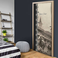 Personalized Kentucky Run For The Rose Door Cover Beige Rose Floral