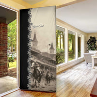 Personalized Kentucky Run For The Rose Door Cover Beige Rose Floral