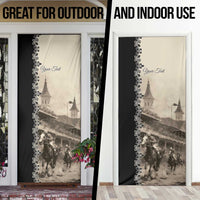 Personalized Kentucky Run For The Rose Door Cover Beige Rose Floral