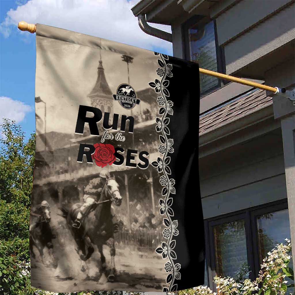 Kentucky Run For The Rose Garden Flag Beige Rose Floral