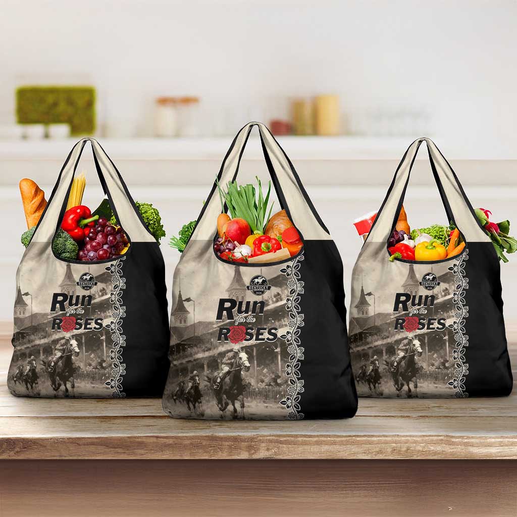 Kentucky Run For The Rose Grocery Bag Beige Rose Floral