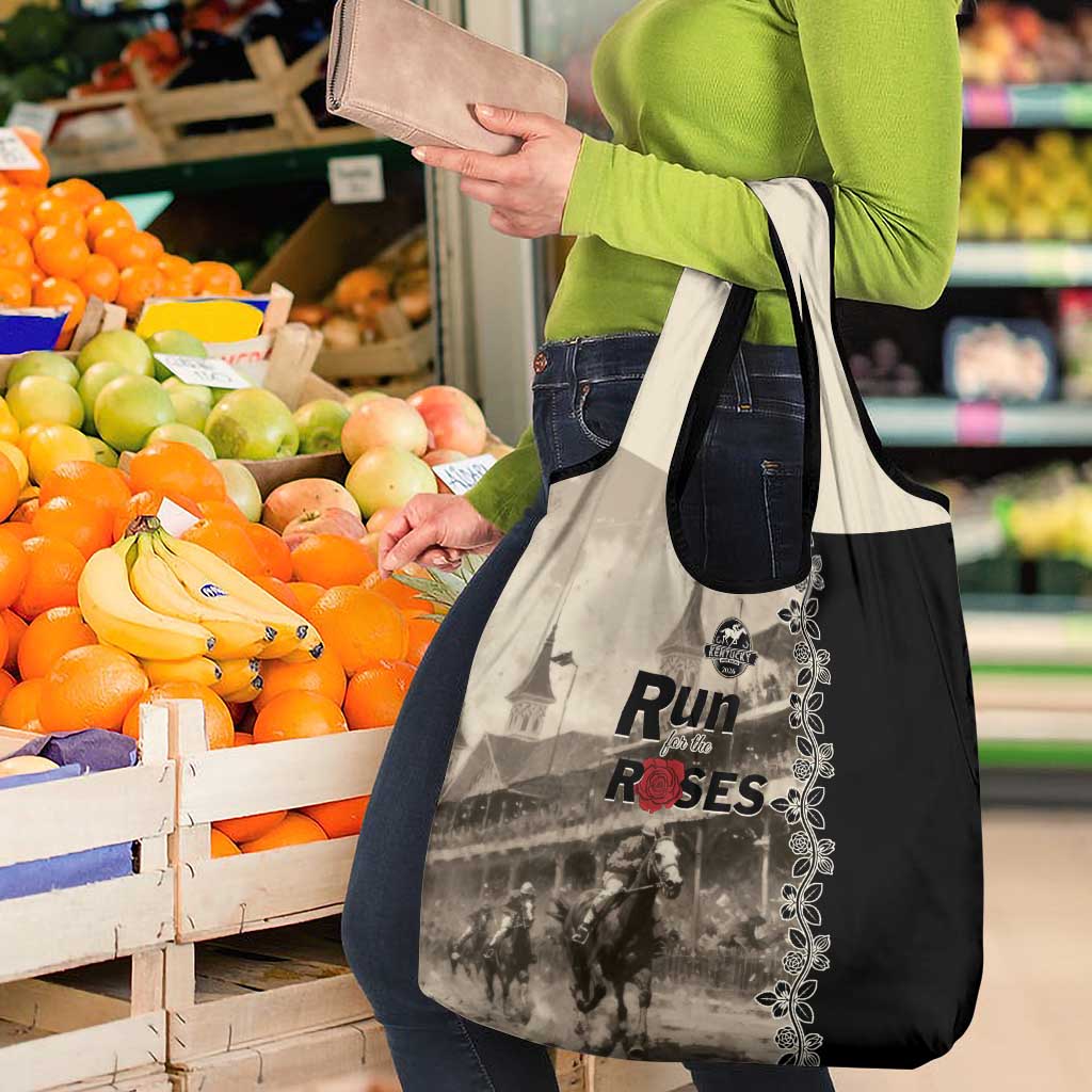 Kentucky Run For The Rose Grocery Bag Beige Rose Floral