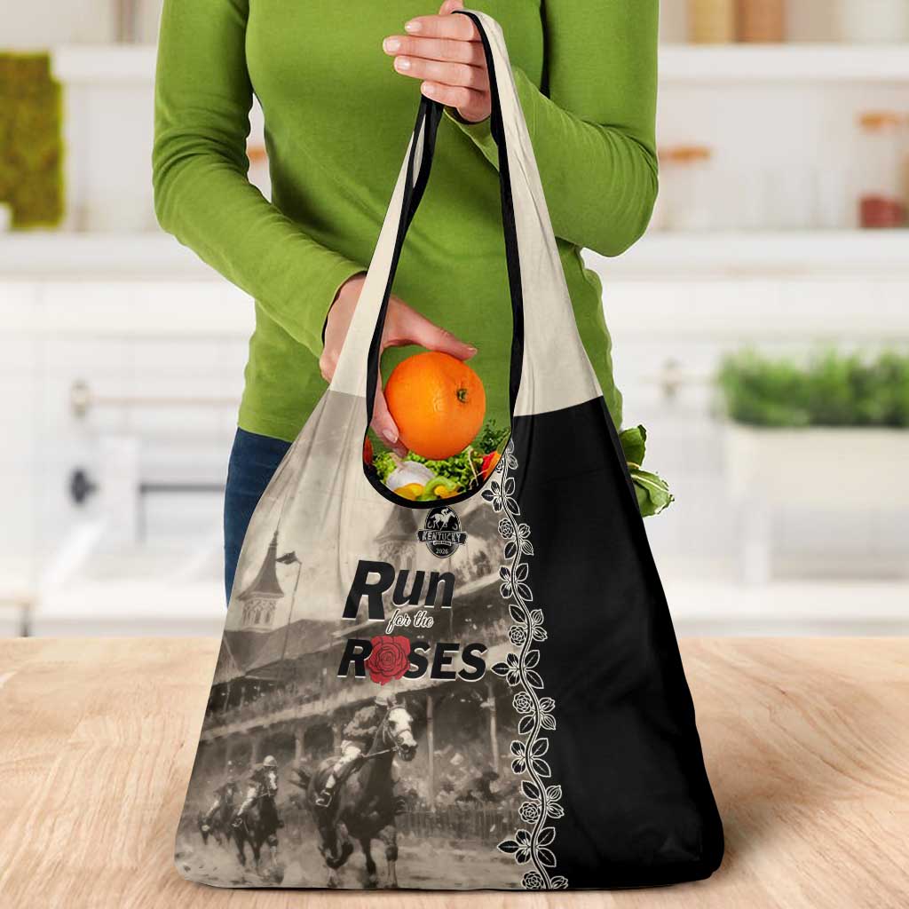 Kentucky Run For The Rose Grocery Bag Beige Rose Floral
