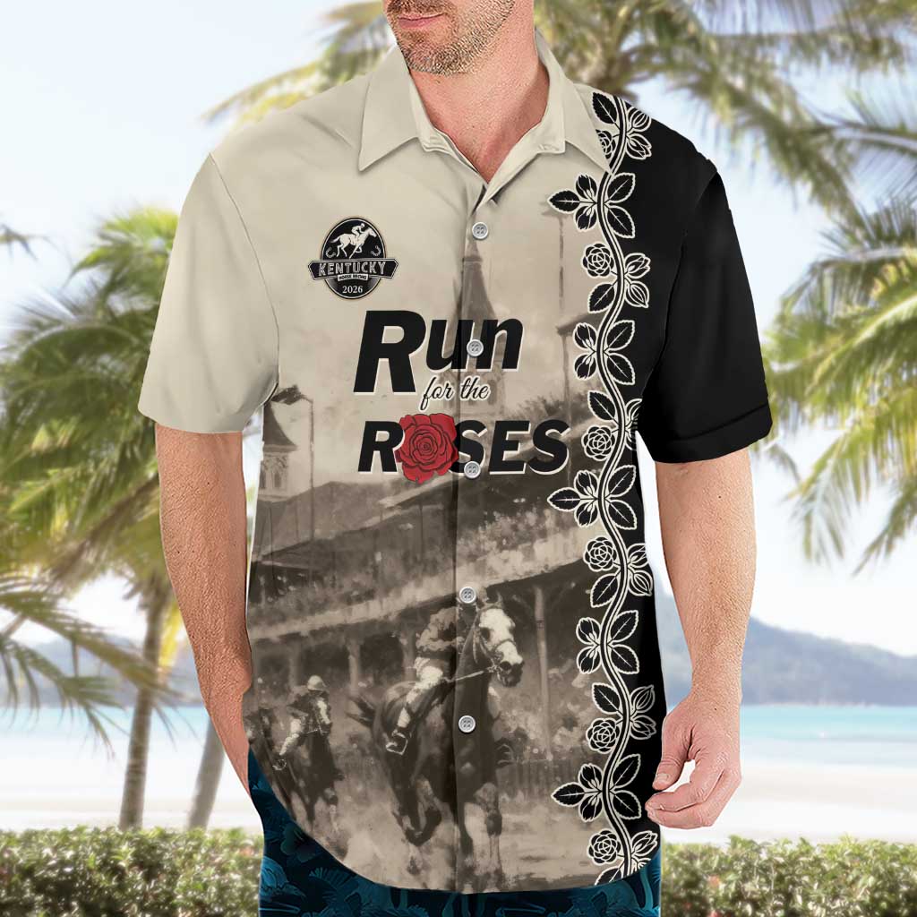 Personalized Kentucky Run For The Rose Hawaiian Shirt Beige Rose Floral