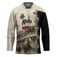 Personalized Kentucky Run For The Rose Hockey Jersey Beige Rose Floral