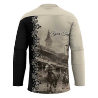 Personalized Kentucky Run For The Rose Hockey Jersey Beige Rose Floral