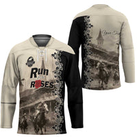 Personalized Kentucky Run For The Rose Hockey Jersey Beige Rose Floral