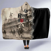 Kentucky Run For The Rose Hooded Blanket Beige Rose Floral
