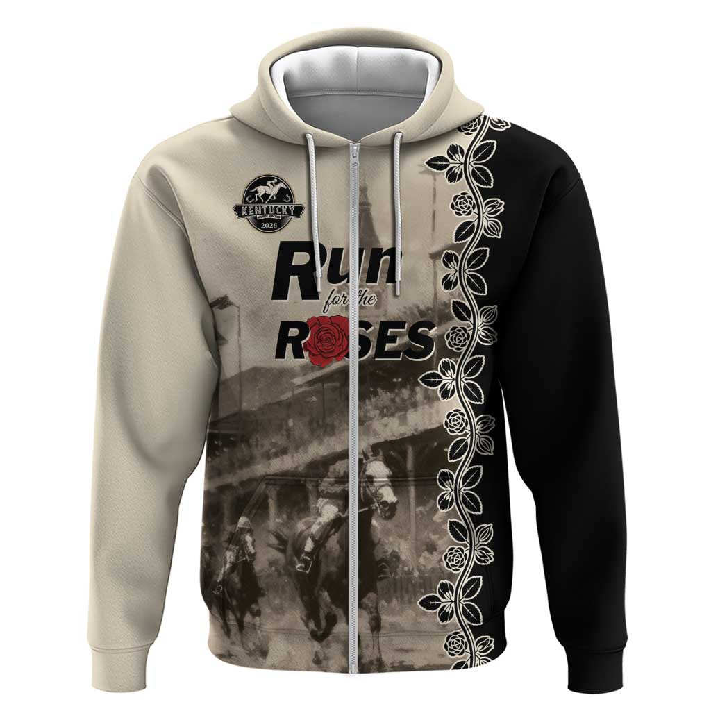 Personalized Kentucky Run For The Rose Hoodie Beige Rose Floral