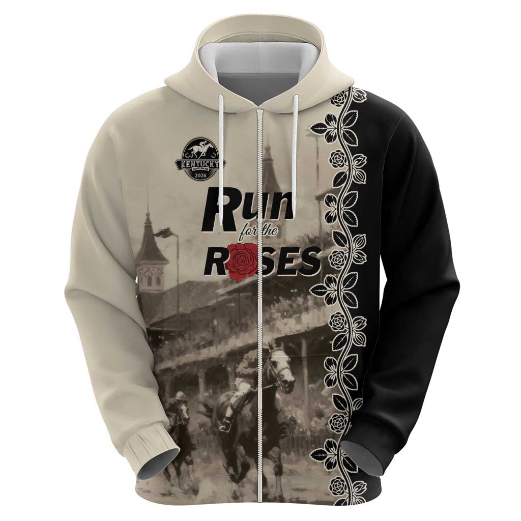 Personalized Kentucky Run For The Rose Hoodie Beige Rose Floral