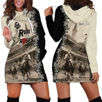 Personalized Kentucky Run For The Rose Hoodie Dress Beige Rose Floral