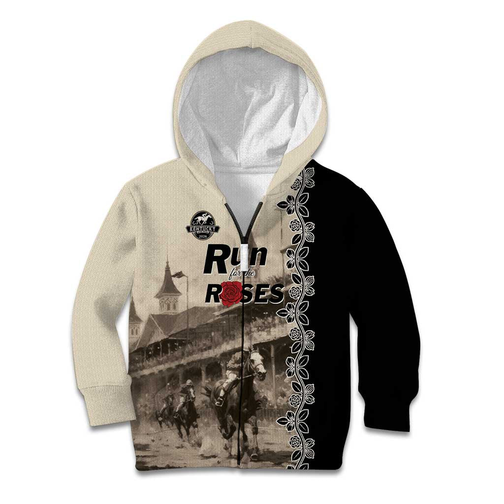 Personalized Kentucky Run For The Rose Kid Hoodie Beige Rose Floral