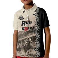 Personalized Kentucky Run For The Rose Kid Polo Shirt Beige Rose Floral
