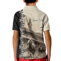 Personalized Kentucky Run For The Rose Kid Polo Shirt Beige Rose Floral