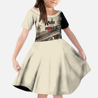 Personalized Kentucky Run For The Rose Kid Short Sleeve Dress Beige Rose Floral