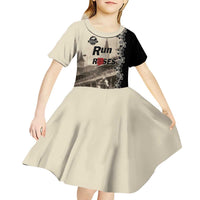 Personalized Kentucky Run For The Rose Kid Short Sleeve Dress Beige Rose Floral