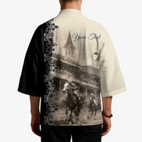Personalized Kentucky Run For The Rose Kimono Beige Rose Floral