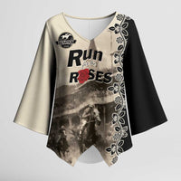 Personalized Kentucky Run For The Rose Kimono Sleeve Blouse Beige Rose Floral