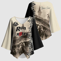 Personalized Kentucky Run For The Rose Kimono Sleeve Blouse Beige Rose Floral