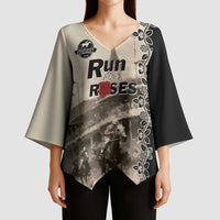 Personalized Kentucky Run For The Rose Kimono Sleeve Blouse Beige Rose Floral