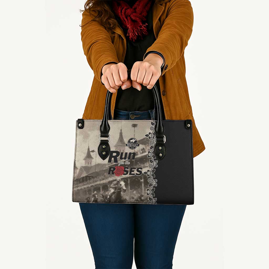 Kentucky Run For The Rose Leather Bag Beige Rose Floral