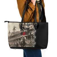 Kentucky Run For The Rose Leather Tote Bag Beige Rose Floral