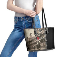 Kentucky Run For The Rose Leather Tote Bag Beige Rose Floral