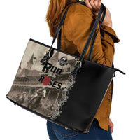 Kentucky Run For The Rose Leather Tote Bag Beige Rose Floral