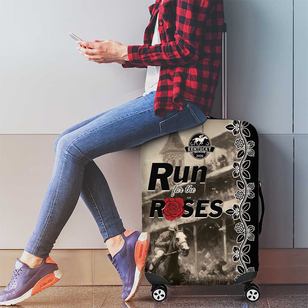 Kentucky Run For The Rose Luggage Cover Beige Rose Floral