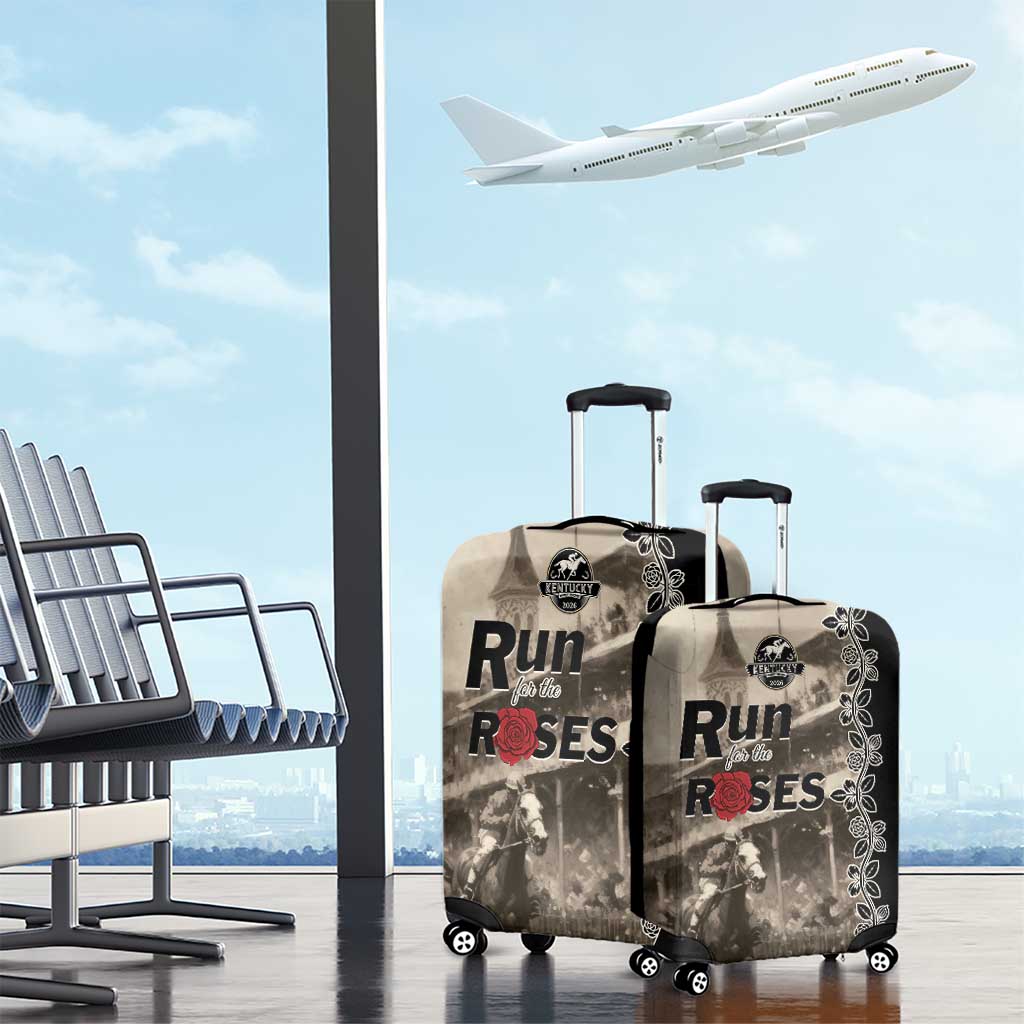 Kentucky Run For The Rose Luggage Cover Beige Rose Floral
