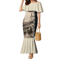 Personalized Kentucky Run For The Rose Mermaid Dress Beige Rose Floral