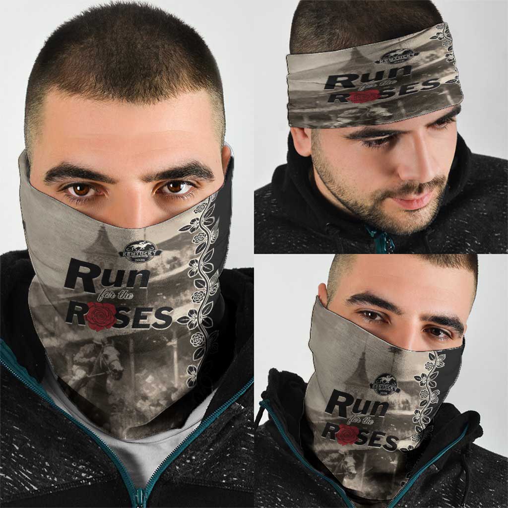 Kentucky Run For The Rose Neck Gaiter Beige Rose Floral