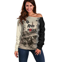 Personalized Kentucky Run For The Rose Off Shoulder Sweater Beige Rose Floral