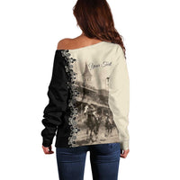 Personalized Kentucky Run For The Rose Off Shoulder Sweater Beige Rose Floral