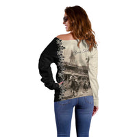 Personalized Kentucky Run For The Rose Off Shoulder Sweater Beige Rose Floral