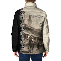 Personalized Kentucky Run For The Rose Padded Jacket Beige Rose Floral