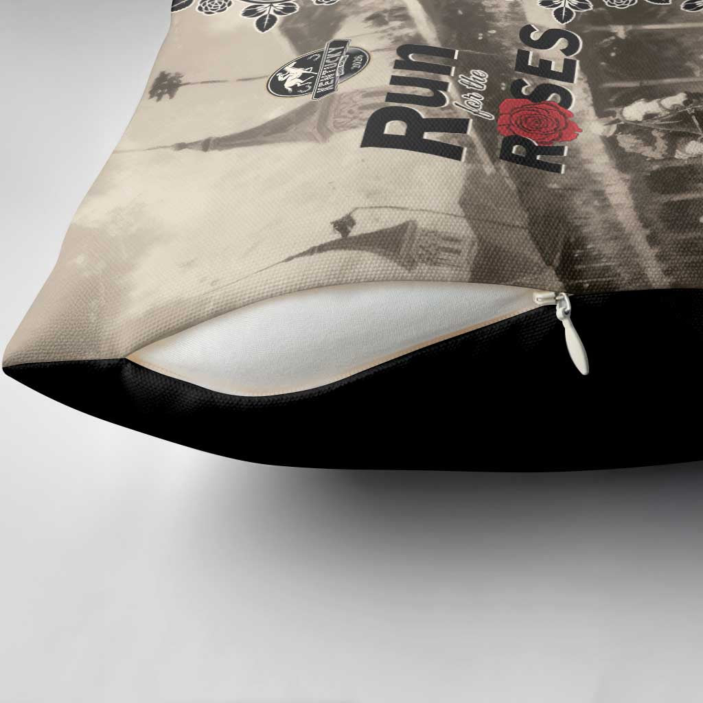 Kentucky Run For The Rose Pillow Cover Beige Rose Floral