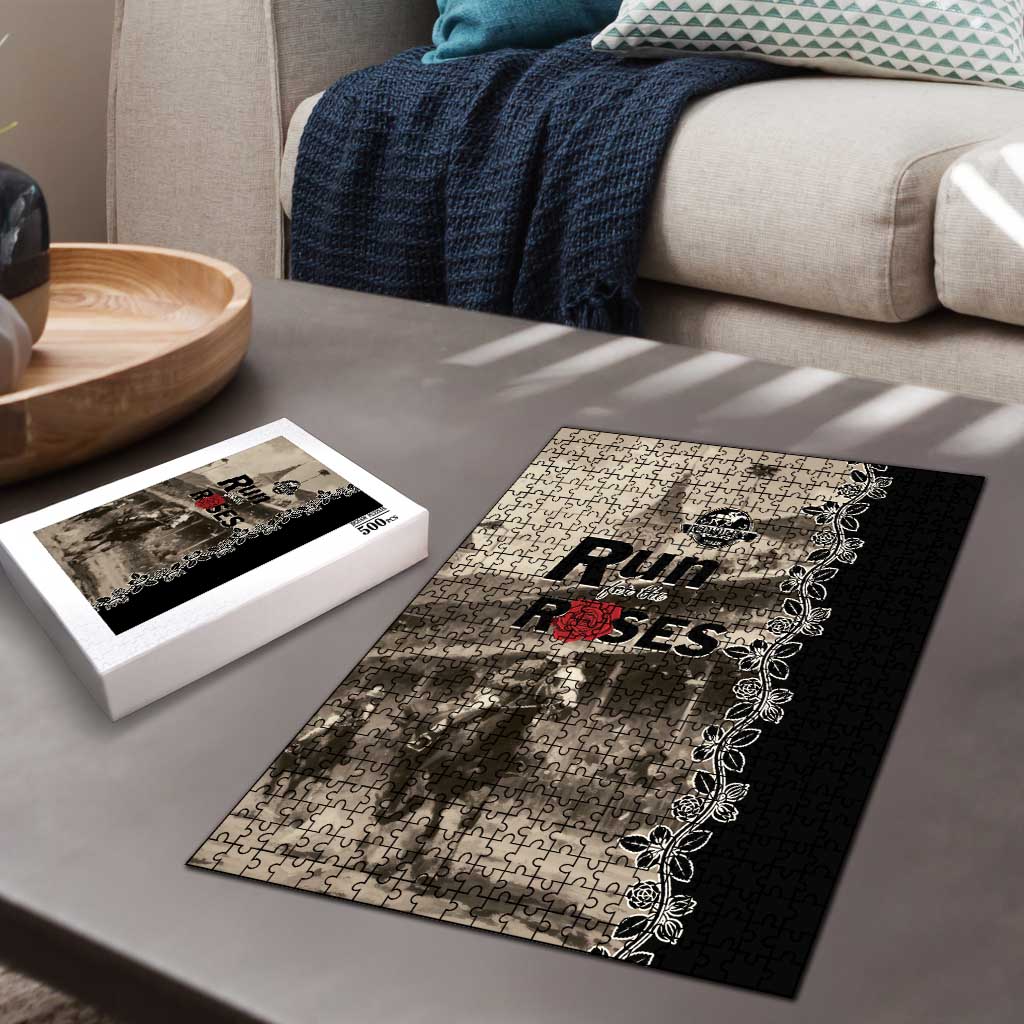 Kentucky Run For The Rose Puzzle Beige Rose Floral