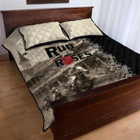 Kentucky Run For The Rose Quilt Bed Set Beige Rose Floral