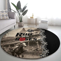 Kentucky Run For The Rose Round Carpet Beige Rose Floral