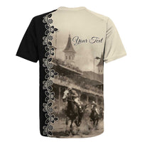 Personalized Kentucky Run For The Rose Rugby Jersey Beige Rose Floral