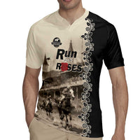Personalized Kentucky Run For The Rose Rugby Jersey Beige Rose Floral