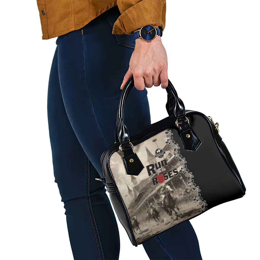 Kentucky Run For The Rose Shoulder Handbag Beige Rose Floral