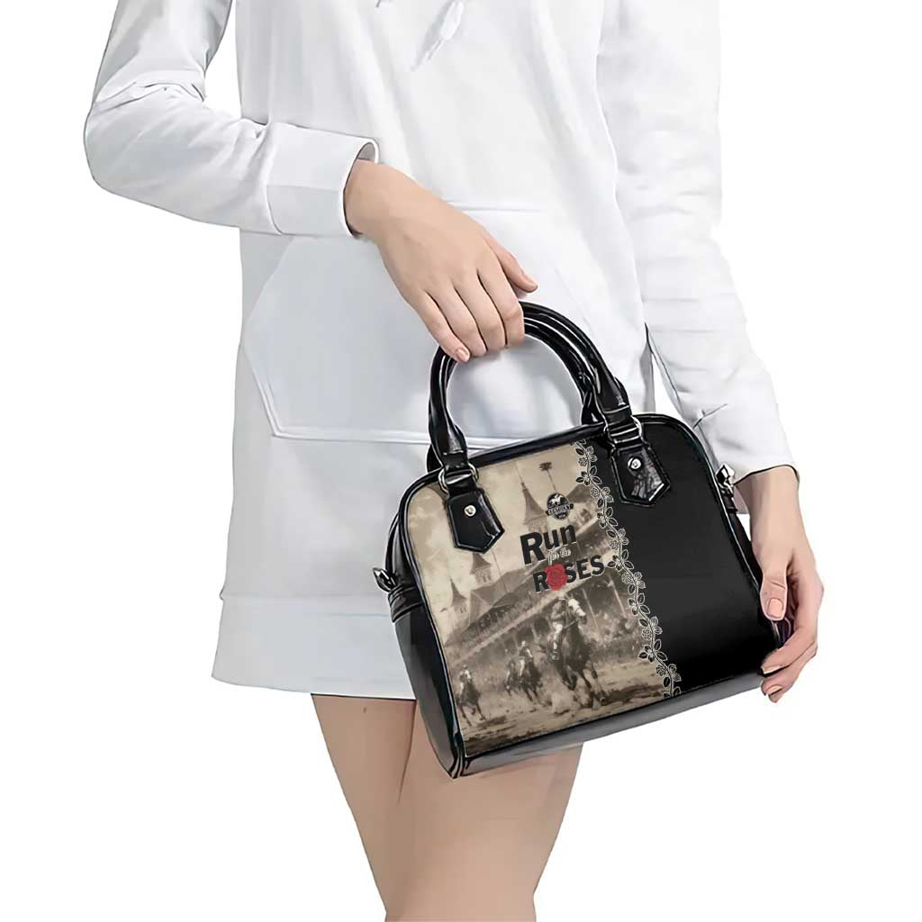 Kentucky Run For The Rose Shoulder Handbag Beige Rose Floral